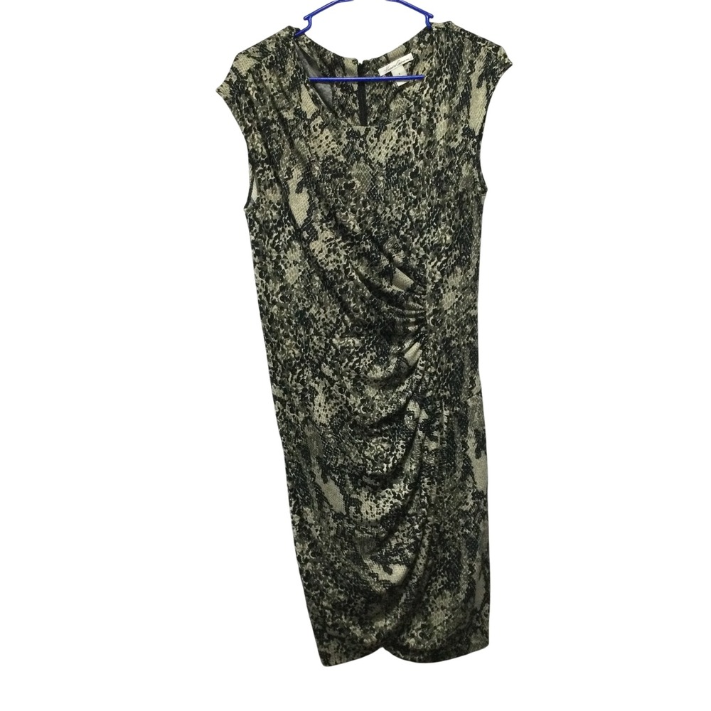 Kenneth Cole New York Snake Print Ruched Sheath‎ Dress Women Size 6